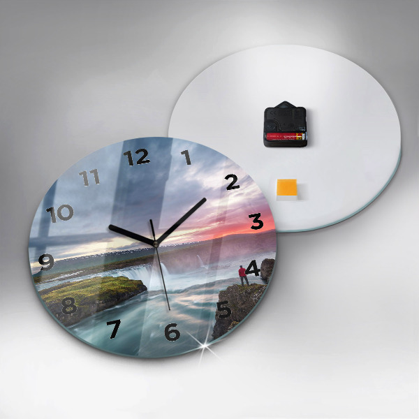 Orologio rotondo Paesaggio con cascata