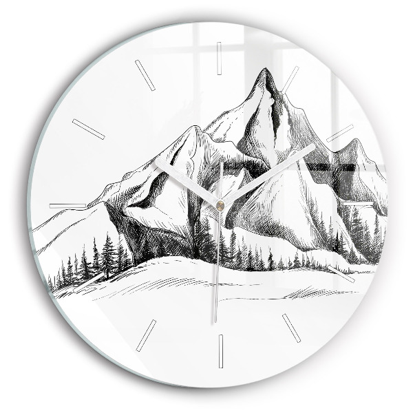 Orologio rotondo Montagne disegnate