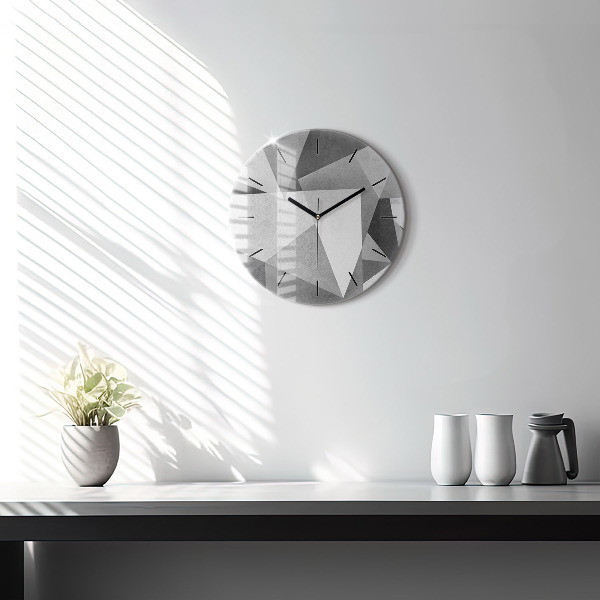 Orologio rotondo Astrazione geometrica grigia