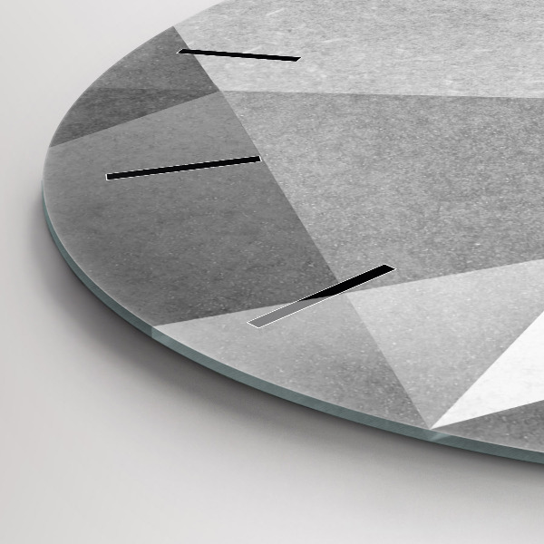 Orologio rotondo Astrazione geometrica grigia