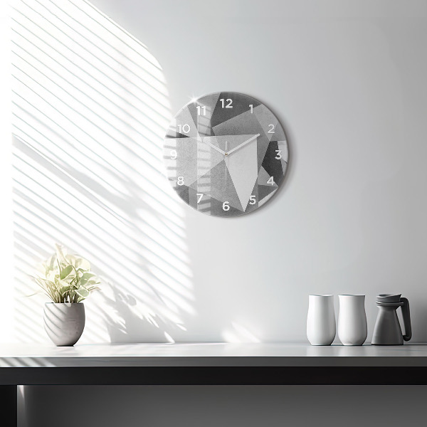 Orologio rotondo Astrazione geometrica grigia