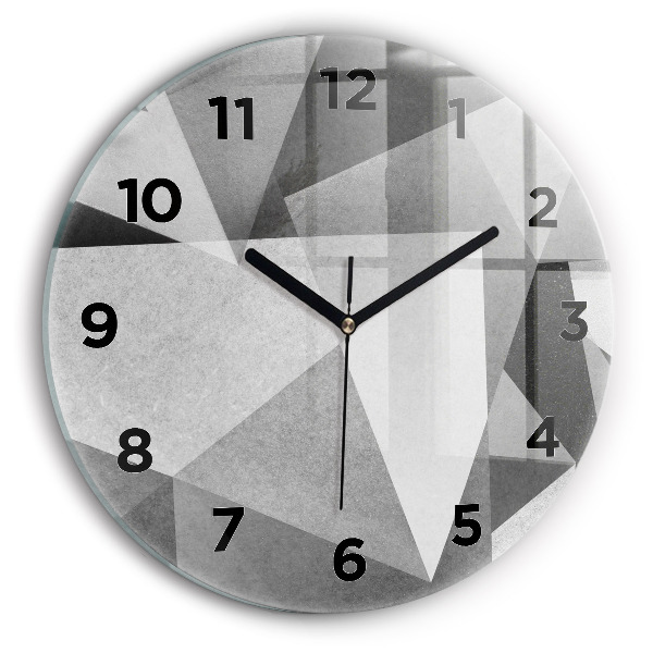 Orologio rotondo Astrazione geometrica grigia