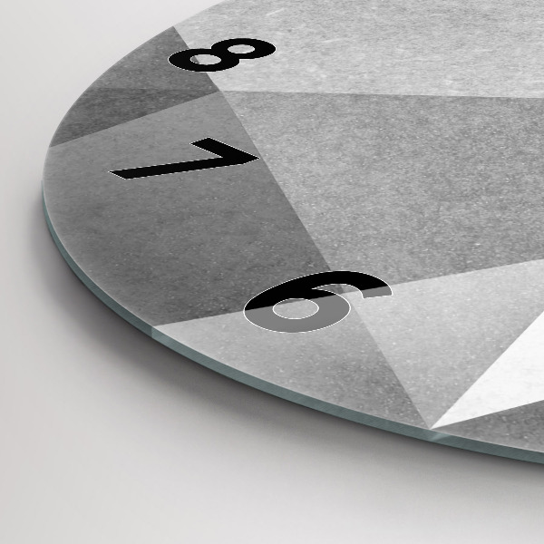 Orologio rotondo Astrazione geometrica grigia