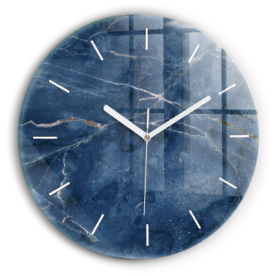 Orologio rotondo Trama di marmo blu