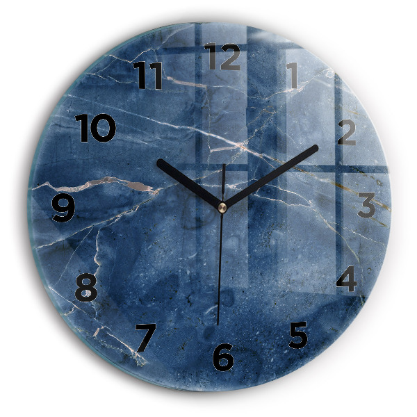 Orologio rotondo Trama di marmo blu