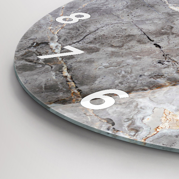 Orologio rotondo in vetro Marmo granito grigio