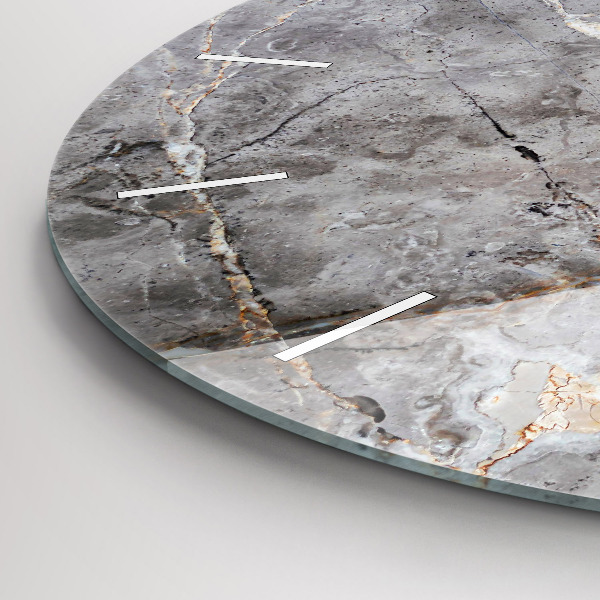 Orologio rotondo in vetro Marmo granito grigio