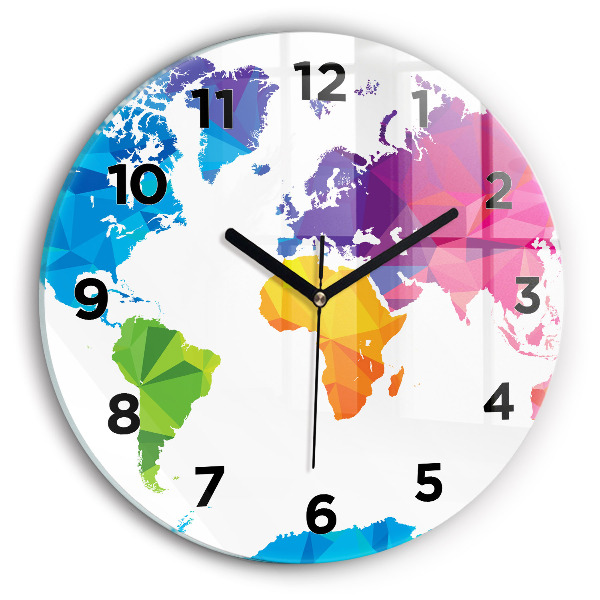 Orologio rotondo Mappa del mondo astratta