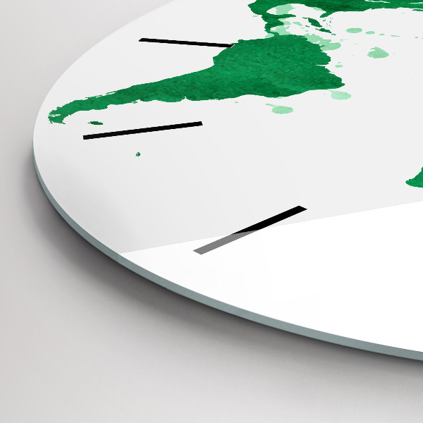Orologio rotondo Mappa del mondo verde