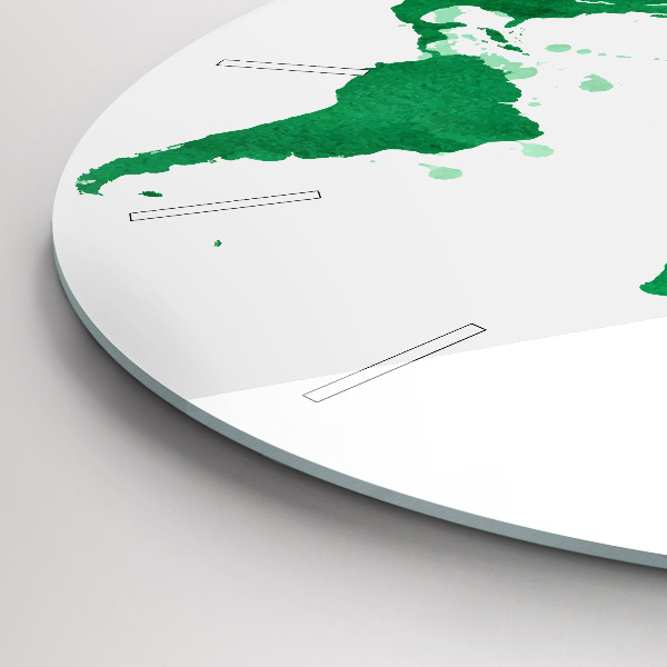 Orologio rotondo Mappa del mondo verde