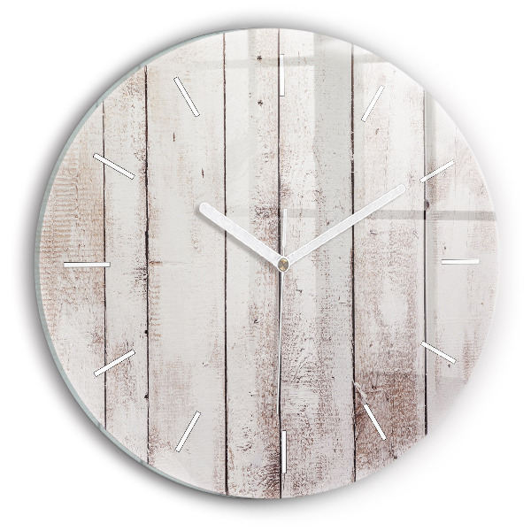 Orologio rotondo Tavole di legno chiaro
