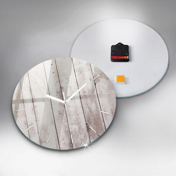 Orologio rotondo Tavole di legno chiaro