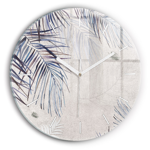Orologio rotondo in vetro Foglia di palma