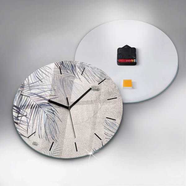 Orologio rotondo in vetro Foglia di palma