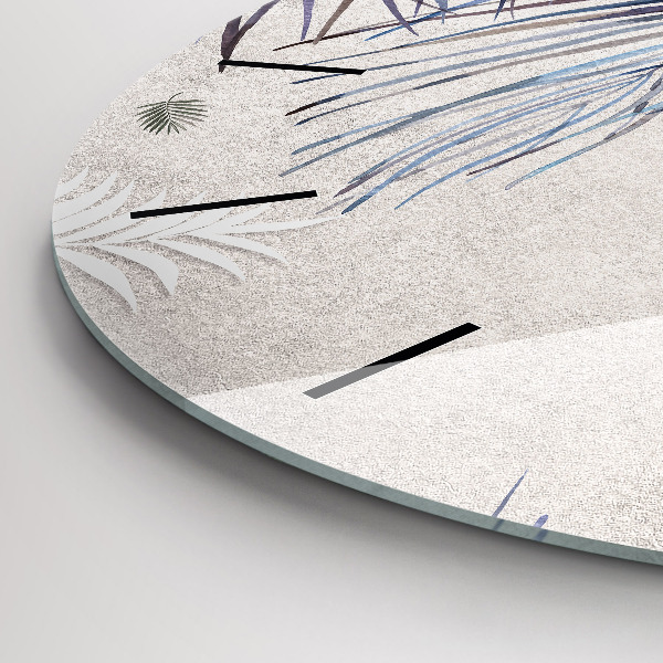 Orologio rotondo in vetro Foglia di palma