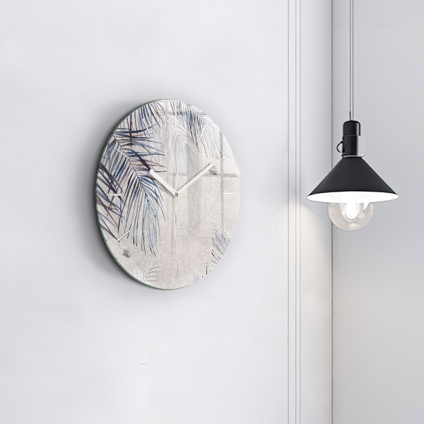 Orologio rotondo in vetro Foglia di palma