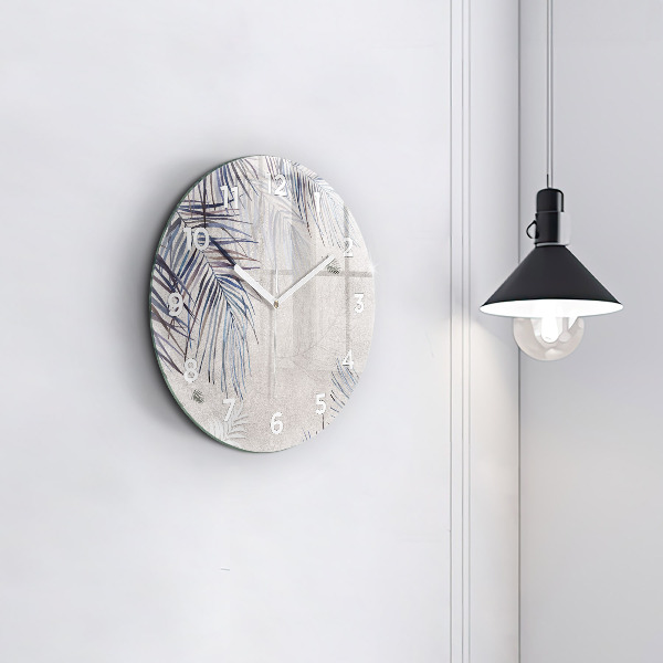 Orologio rotondo in vetro Foglia di palma