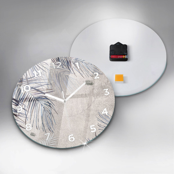 Orologio rotondo in vetro Foglia di palma