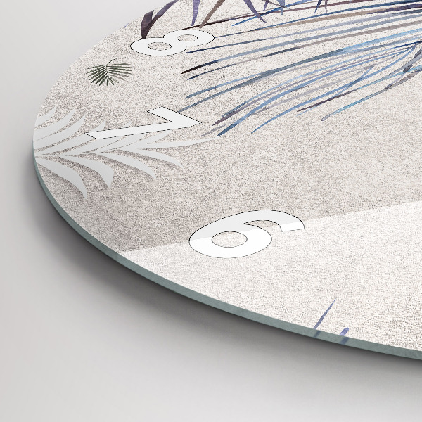 Orologio rotondo in vetro Foglia di palma