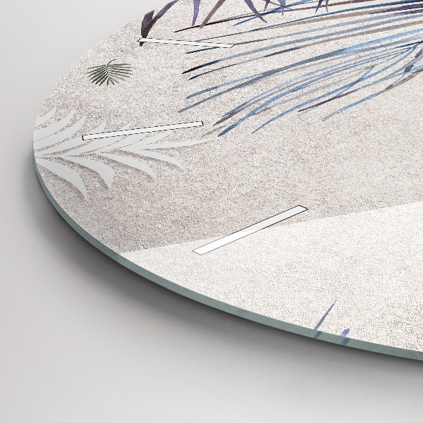 Orologio rotondo in vetro Foglia di palma