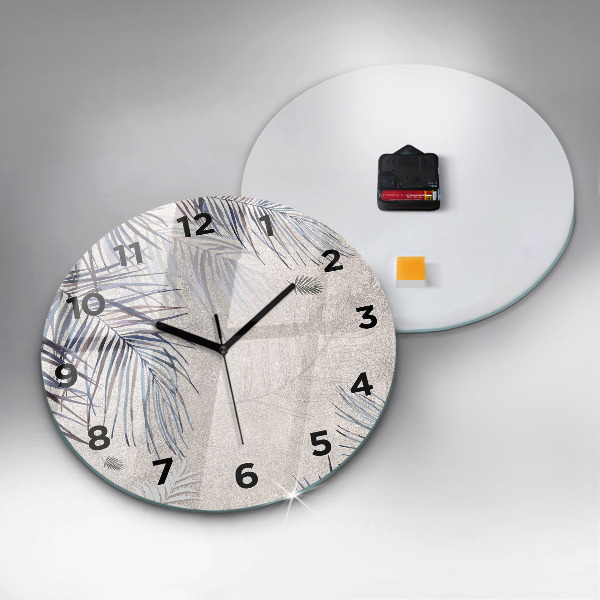 Orologio rotondo in vetro Foglia di palma