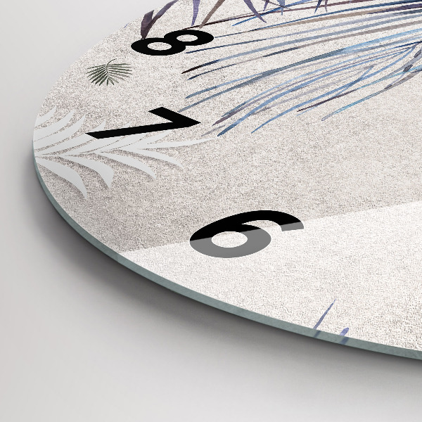 Orologio rotondo in vetro Foglia di palma