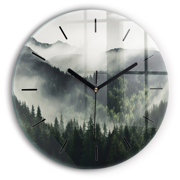Orologio rotondo in vetro Paesaggio forestale