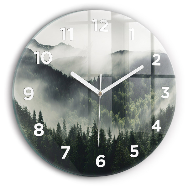 Orologio rotondo in vetro Paesaggio forestale