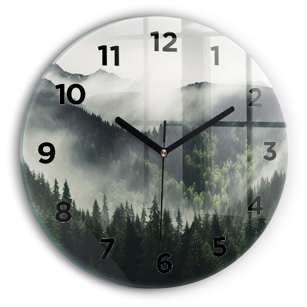 Orologio rotondo in vetro Paesaggio forestale