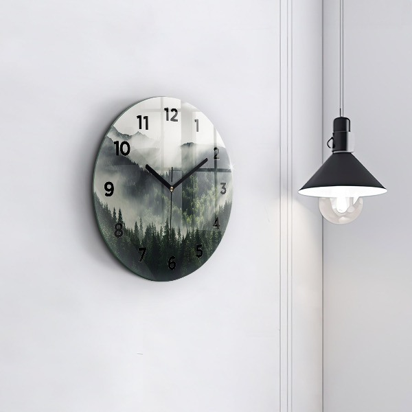Orologio rotondo in vetro Paesaggio forestale