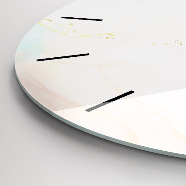 Orologio rotondo in vetro Marmo acquerello