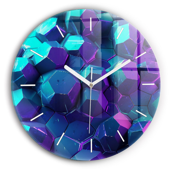 Orologio rotondo in vetro Figure geometriche