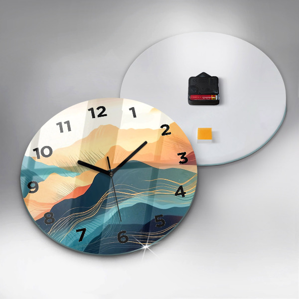 Orologio rotondo in vetro Paesaggio montano