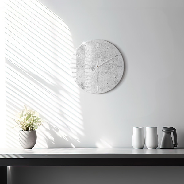 Orologio rotondo in vetro Muro di cemento
