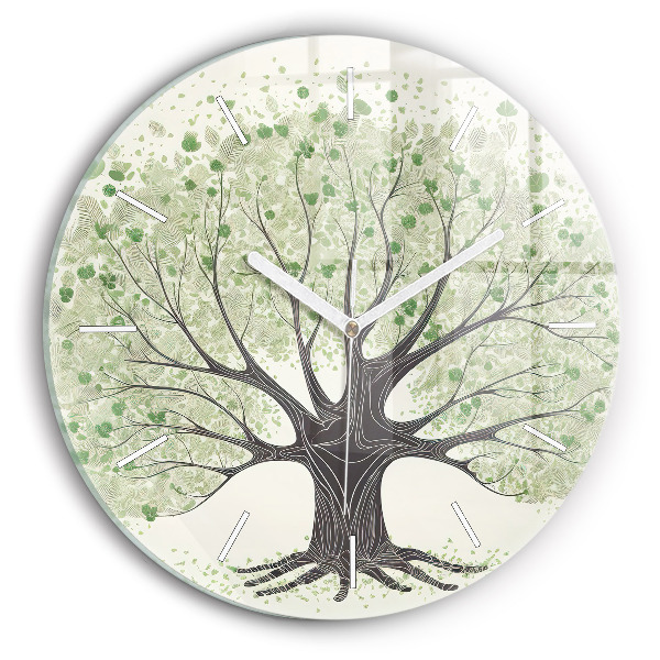 Orologio rotondo in vetro Grande albero natura