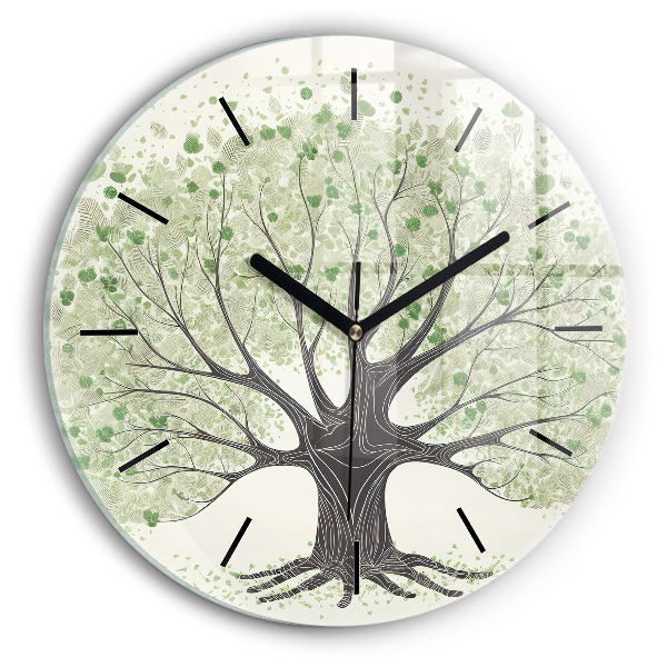 Orologio rotondo in vetro Grande albero natura