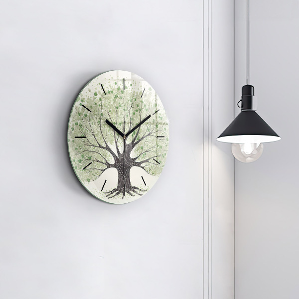 Orologio rotondo in vetro Grande albero natura