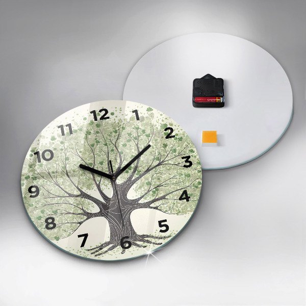 Orologio rotondo in vetro Grande albero natura