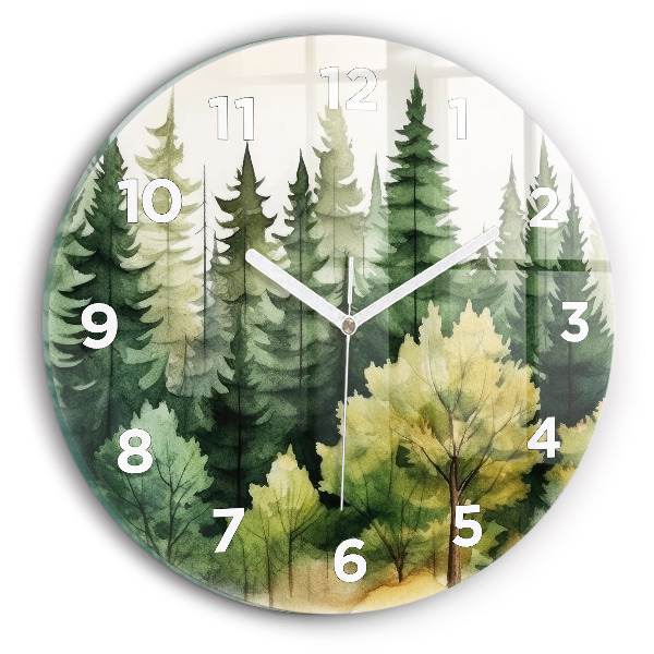 Orologio rotondo in vetro Paesaggio forestale