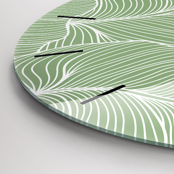 Orologio rotondo in vetro Foglie modello natura