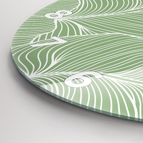 Orologio rotondo in vetro Foglie modello natura