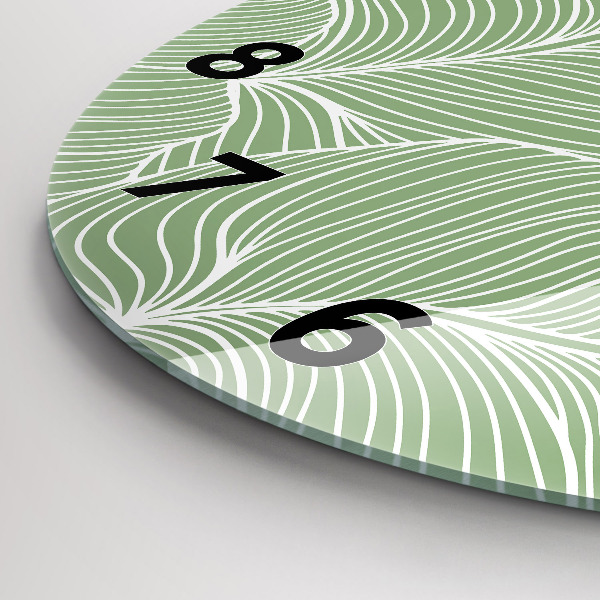 Orologio rotondo in vetro Foglie modello natura