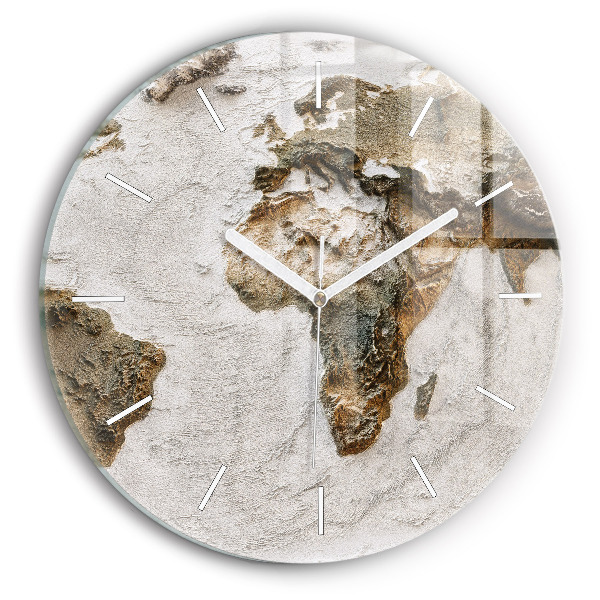 Orologio rotondo in vetro Mappa del vecchio mondo