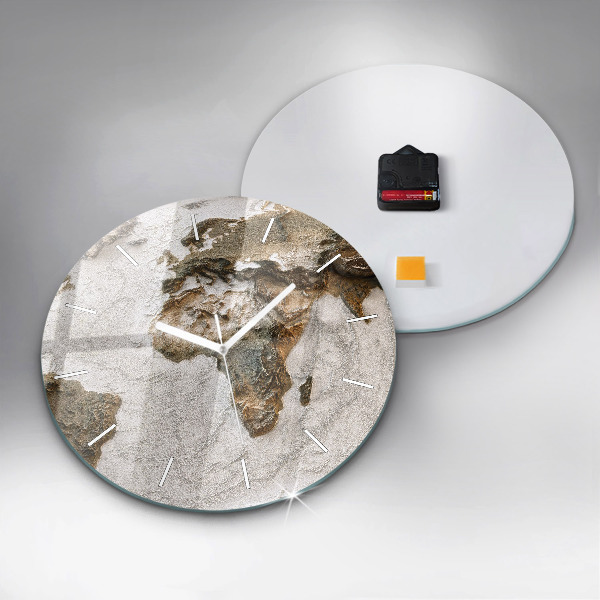 Orologio rotondo in vetro Mappa del vecchio mondo
