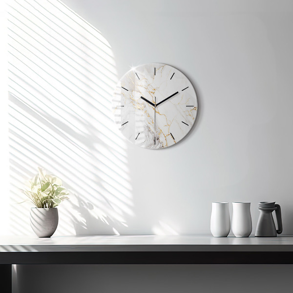 Orologio rotondo in vetro Marmo decorativo