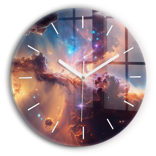 Orologio rotondo in vetro Il mondo cosmico delle stelle