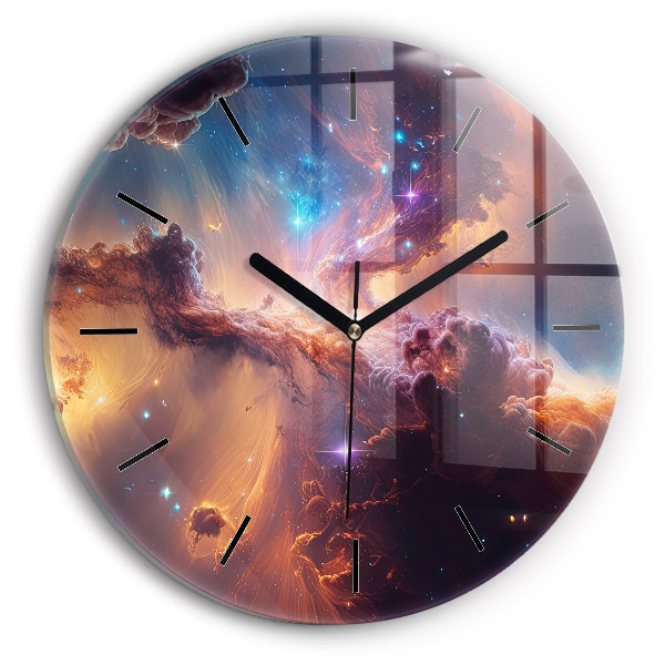 Orologio rotondo in vetro Il mondo cosmico delle stelle