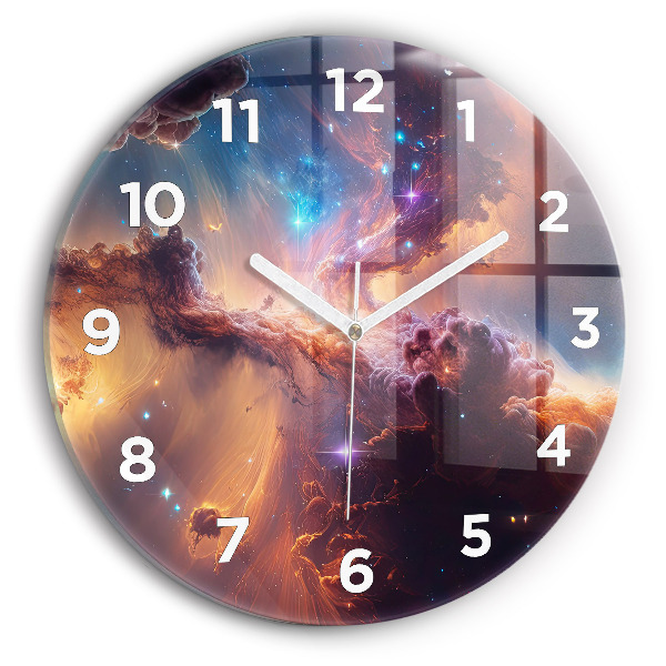 Orologio rotondo in vetro Il mondo cosmico delle stelle