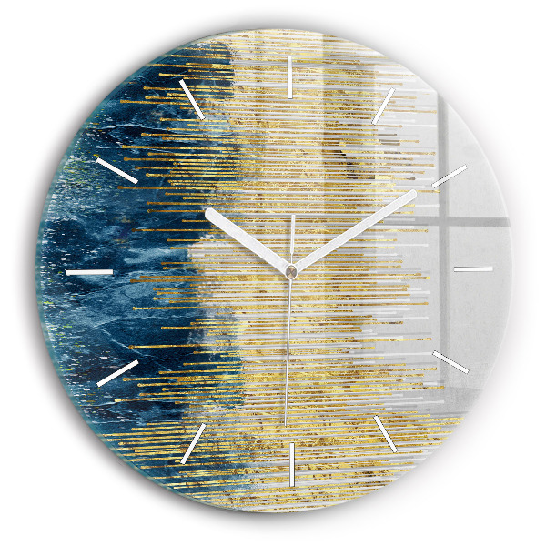 Orologio rotondo in vetro Motivo decorativo e oro