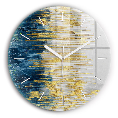 Orologio rotondo in vetro Motivo decorativo e oro